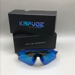 KAPVOE Sunglasses KE-X1 Kapvoe Sports Cycling Shield Sunglasses NEW Unisex Blue
